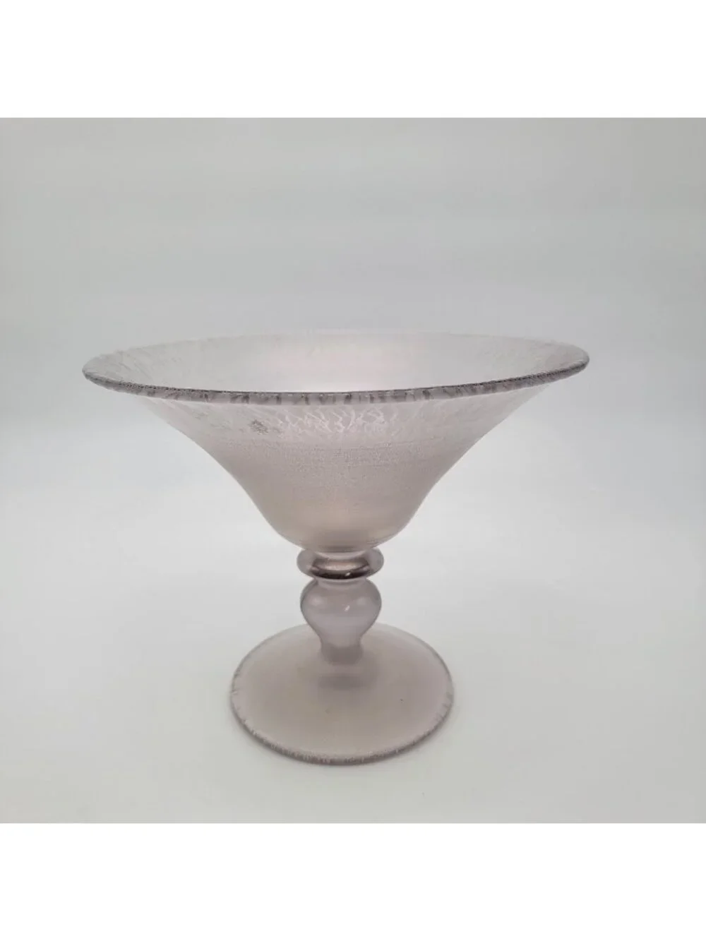 Stretch Glass Iridescent Persian Pearl Footed Compote